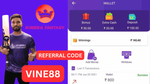 Withdrawal from Kubera App- Kubera Fantasy App Referral Code : VINE88